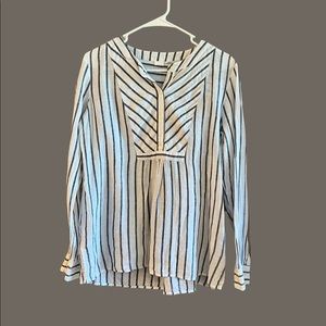 GAP linen striped tunic lagenlook coastal M